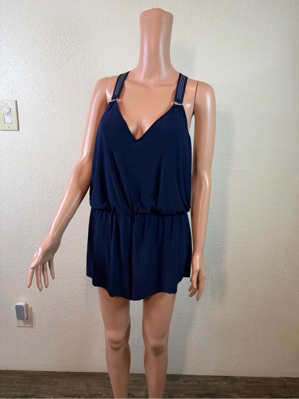 NWT MagicSuit Miracles Hit Swimsuit Gabby Romper Women's 12 Navy One Piece $174 - Picture 3 of 16
